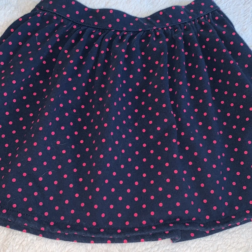GAP Navy Blue & Pink Polka Dot Skirt 5 EUC